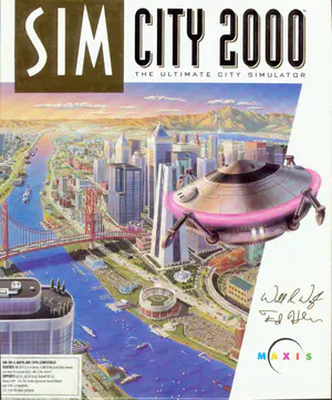 Box art of the DOS version of SIM City 2000.