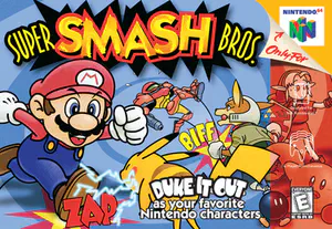 Box art of Super Smash Bros. for the Nintendo 64.